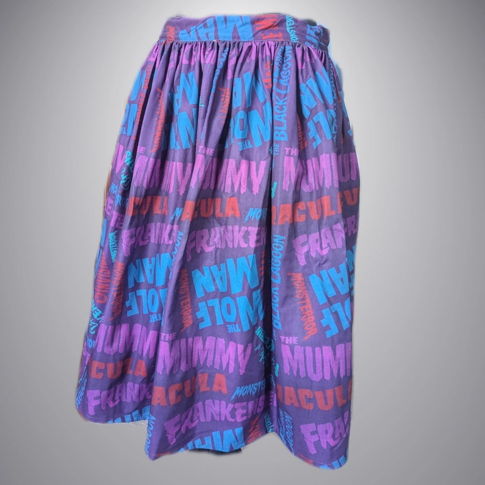 Vintage Monster Movie Title Skirt